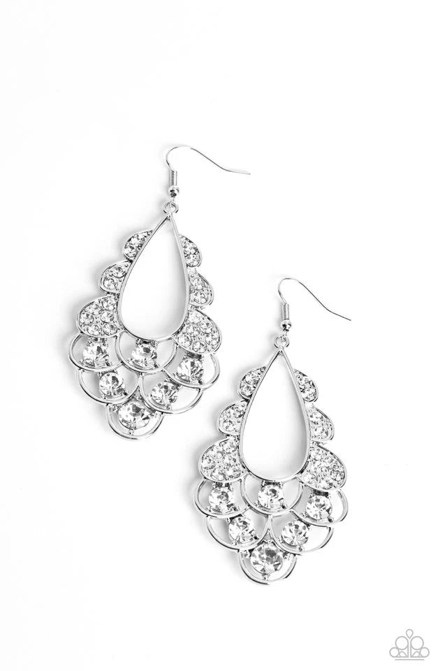 MAJESTIC MASQUERADE WHITE EARRING